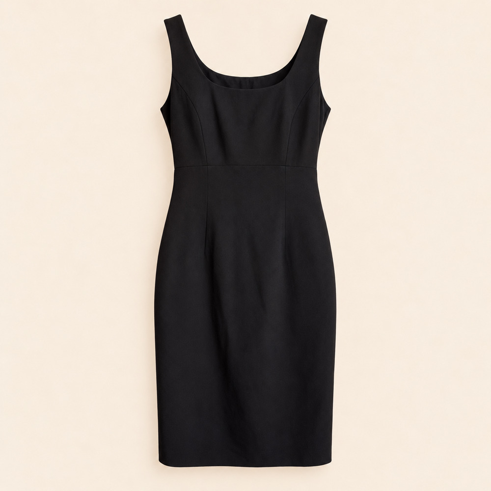 ADEC2 Philippe Adec Black Sheath Dress Sleeveless Stretch Lined Size 4/38 NWT